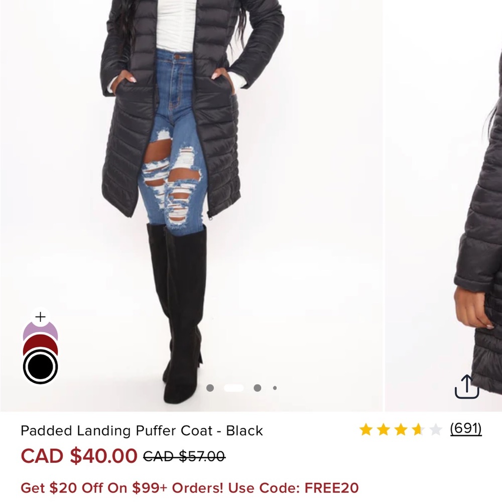 Fashion Nova Black Puffer Jacket